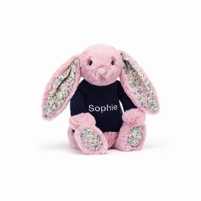 Jellycat Blossom Tulip Bunny with Navy Jumper Australia | 502746XFB